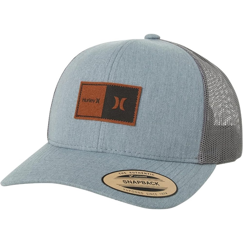 Mans Patch Curved Brim Snap Back Trucker Cap